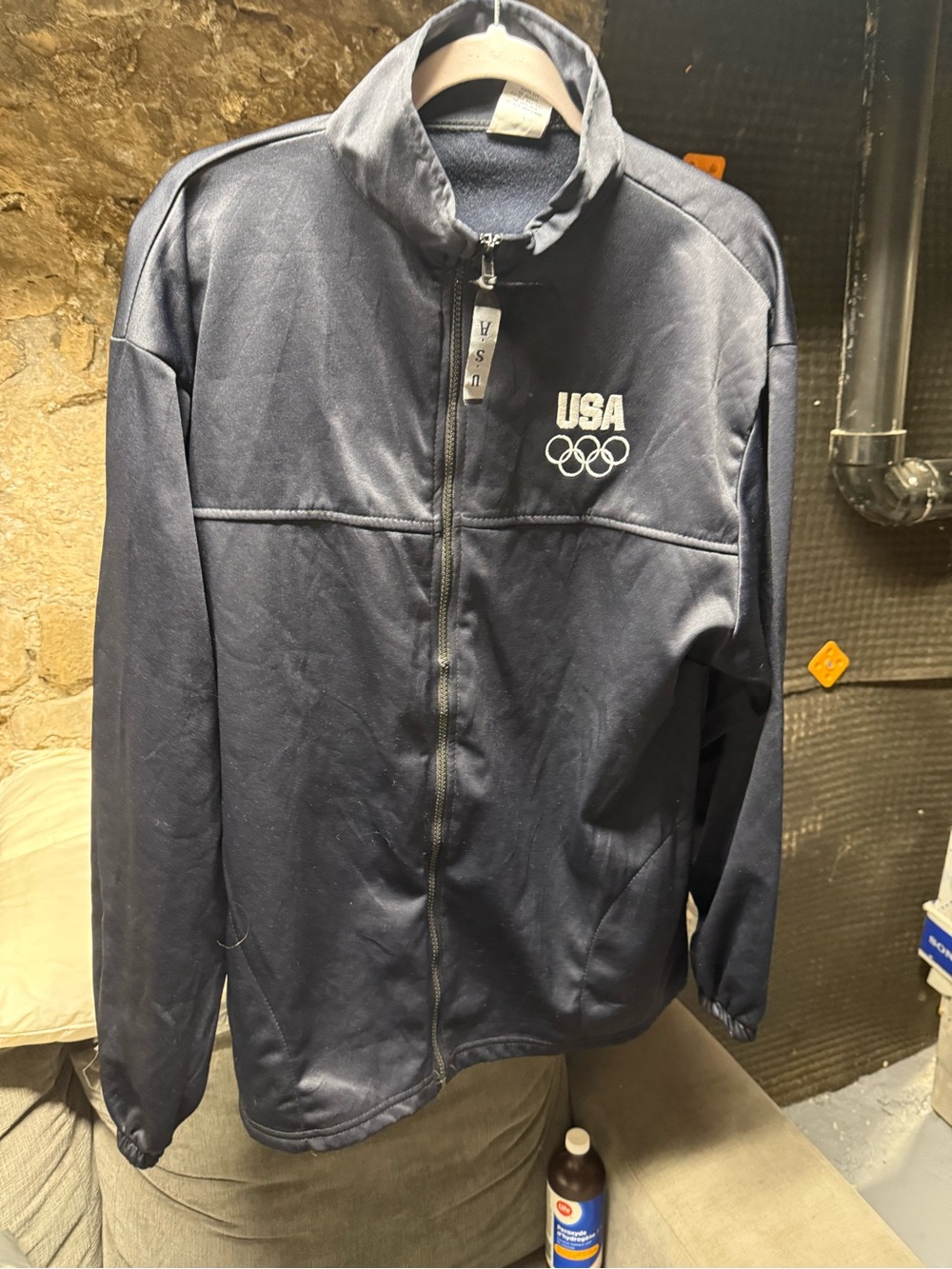 VTG USA Olympics Jacket Olympic Committee XL Made in USA Black